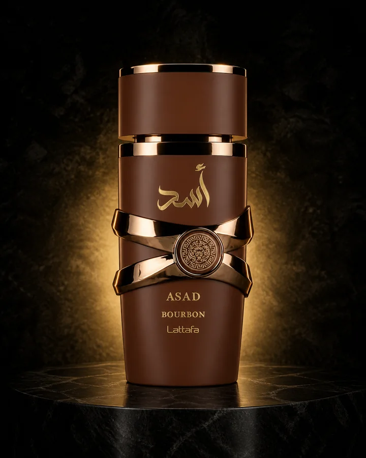 Lattafa Asad Bourbon EDP fragrance bottle